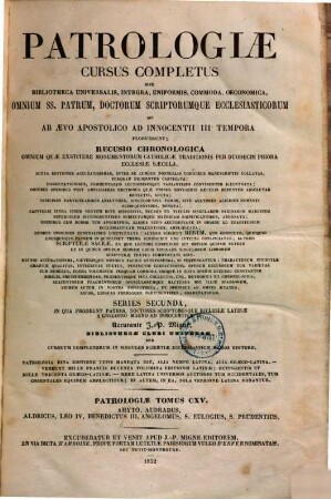 Leonis IV, Benedicti III, pontificum Romanorum, SS. Eulogii, Prudentii, Toletani et Trecensis antistitum, Angelomi Luxoviensis opera omnia