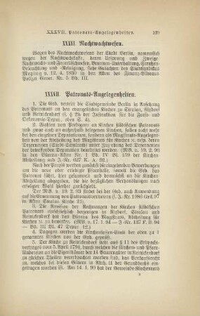XXXVII. Patronats-Angelegenheiten