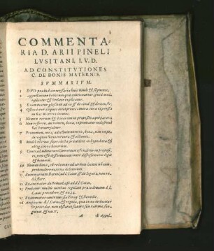 Commentaria D. Arii Pineli ... [Lex prima. Prima pars C. de bon. mat.]