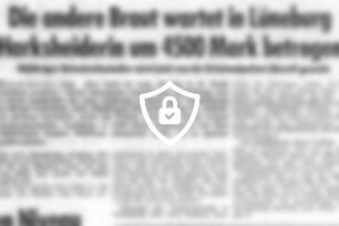 Die andere Braut wartet in Lüneburg - Harksheiderin um 4500 [Name maskiert]