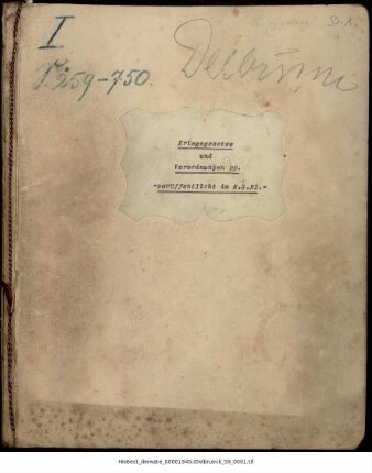 Kriegsgesetze und Verordnungen
