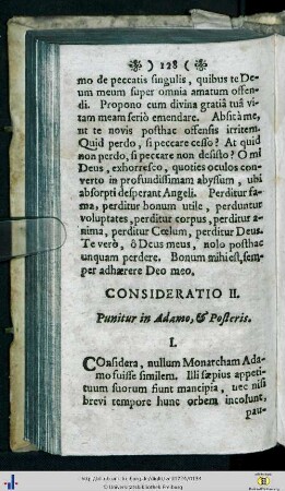 Consideratio II. Punitur in Adamo et Posteris.