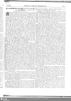 Die geschichtliche Entwicklung des neuen Stils (Fortsetzung aus Nr. 10)