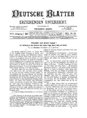 Dörpfeld und Albert Lange : zur Einführung in ihre Ansichten über soziale Frage, Schule, Staat und Kirche