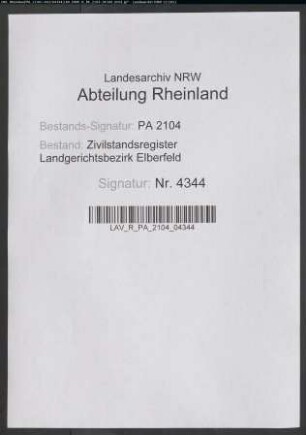 Sterberegister Solingen