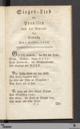 [Kriegs- und Sieges-Lieder]
