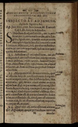 Disp. XII. De Subjecto Et Ad Juncto, Signo & Signato, &c..
