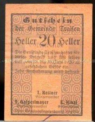 Traisen, Niederösterreich 20 Heller