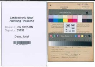 Entnazifizierung Josef Daas , geb. 05.10.1900 (Buchhalter)