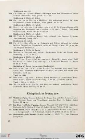 Kleinplastik in Bronze usw. (Nr. 389-420)