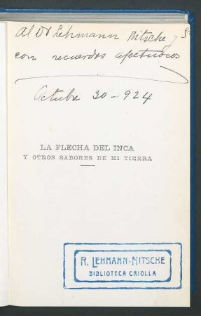 Dedicatoria manuscrita
