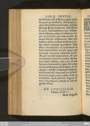 De Codicillis. Titulus. XXV.