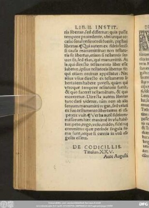 De Codicillis. Titulus. XXV.