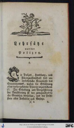 Lehrsätze aus der Polizey.