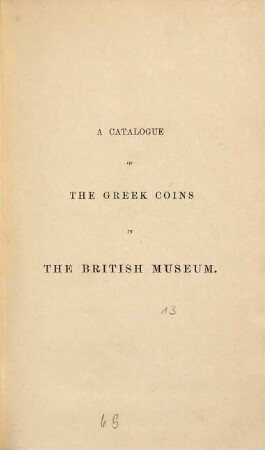 Catalogue of the Greek coins of Crete and the Aegean Islands