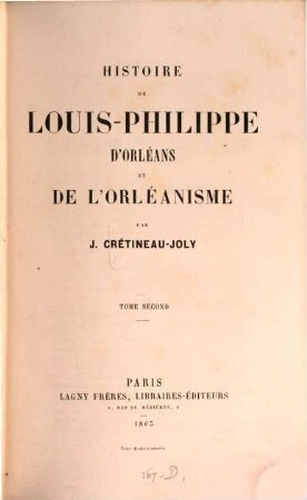 Histoire de Louis-Philippe d'Orléans et de l'Orléanisme, 2