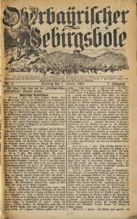 Oberbayrischer Gebirgsbote. 1894 = Jg. 9