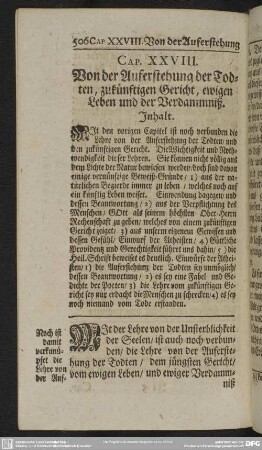 Cap. XXVIII. Von der Auferstehung der Todten, zukünftigen Gericht, ewigen Leben und der Verdammniß