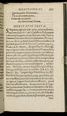 Meditatio Sexta. - Meditatio Decima & ultima.