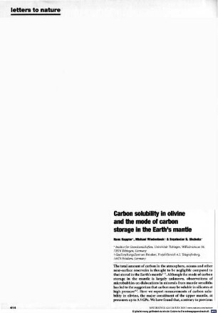 Carbon solubility in olivine and the mode of carbon storage in the Earth's mantle