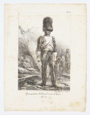Grenadier a cheval, tenue de guerre, Blatt 28 der Folge "Kostüme der Kaisergarde"