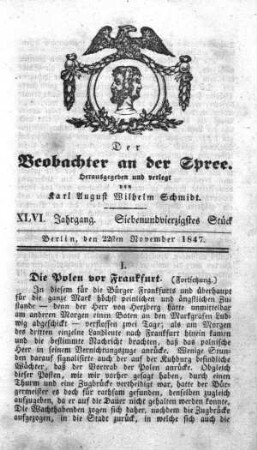 47. Stueck, 22. November 1847