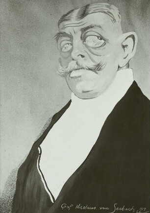 Bildniskarikatur Nikolaus Graf von Seebach, Intendant des Dresdner Hoftheaters