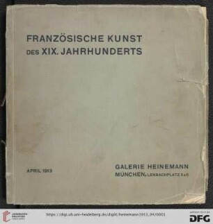Französische Kunst des XIX. Jahrhunderts