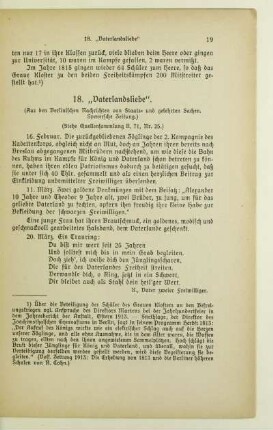 18. "Vaterlandsliebe"