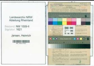 Entnazifizierung Heinrich Jansen , geb. 20.10.1888 (Postbeamter)