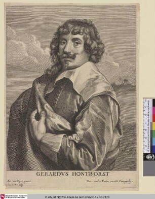Gerardus Hontborst [Porträt des Malers Gerrit van Honthorst; Gerrit van Honthorst; Portret van de schilder Gerard van Honthorst]