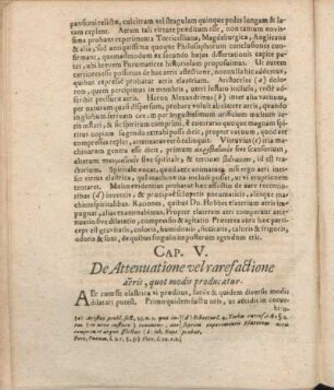 Cap. V. De Attenuatione vel rarefactione aëris, quot modis producatur.
