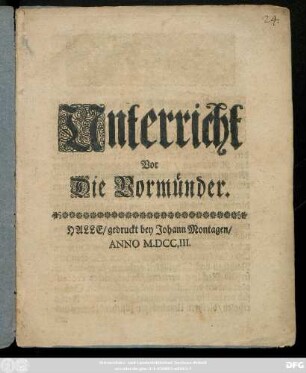 Unterricht Vor Die Vormünder