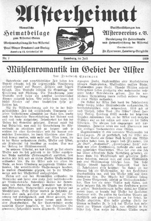 Mühlenromantik im Gebiet der Alster