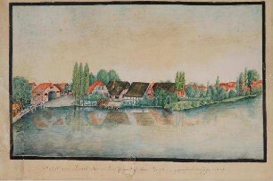 Ansicht von Neumünster in der Gegend hinterm Teiche.
