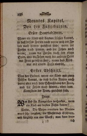 Neuntes Kapitel. Vn den Fußgeburten.