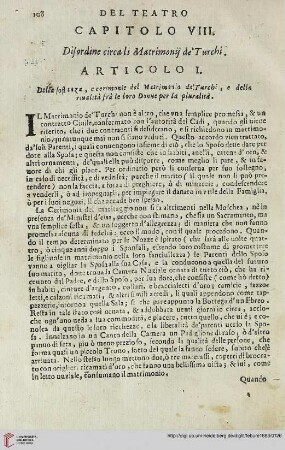 Capitolo VIII. Disordine circa li Matrimonij de'Turchi