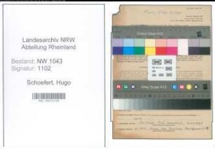 Entnazifizierung Hugo Schoefert , geb. 17.07.1901 (Industriekaufmann)