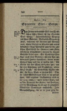 Ueber die Specielle Seel-Sorge.