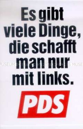 Aufkleber der PDS zur Bundestagswahl 1998