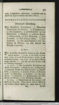 Zwanzigste Vorlesung. Von chronischen Krankheiten