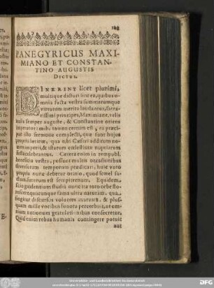 Panegyricus Maxmiano Et Constantino Augustis Dictus.