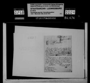 Glückwunschadresse anläßlich der Verlobung des Kronprinzen Karl Friedrich Alexander mit der Großfürstin Olga Nikolajewna