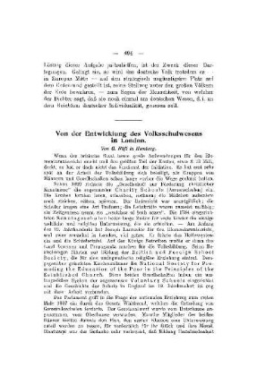 Von der Entwicklung des Volksschulwesens in London