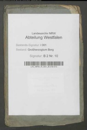 Extrakte der Souveränitätskasse der Grafschaft Horstmar