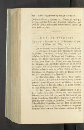 Zweiter Abschnitt. Von den nuetzlichen und schaedlichen Eigenschaften der Mineralien.