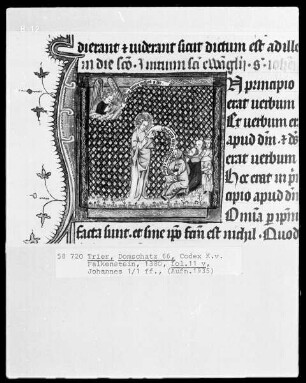 Perikopenbuch des Erzbischofs Kuno von Falkenstein: Johannes der Täufer predigt