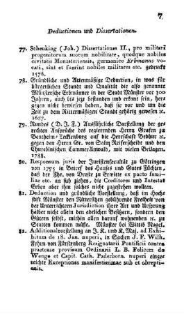 Deductionen und Dissertationen.