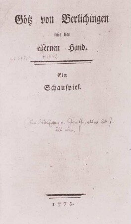 Götz von Berlichingen mit der eisernen Hand - Ein Schauspiel