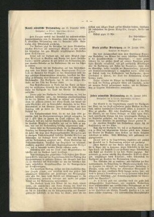 Zehnte ordentliche Versammlung am 24. Januar 1891